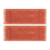 Glass Dinnerware 13.75" x 5" x h:0.5" Rectangular Red Glass Platter (Set of 2)